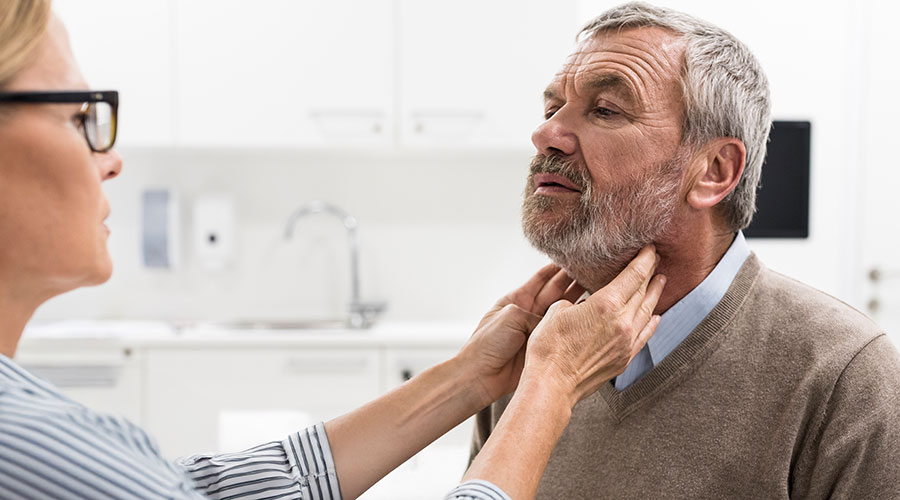 Patient being examined by consultant