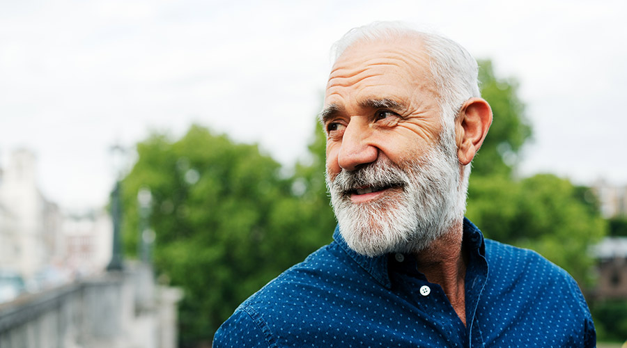 A man looking off in the distance